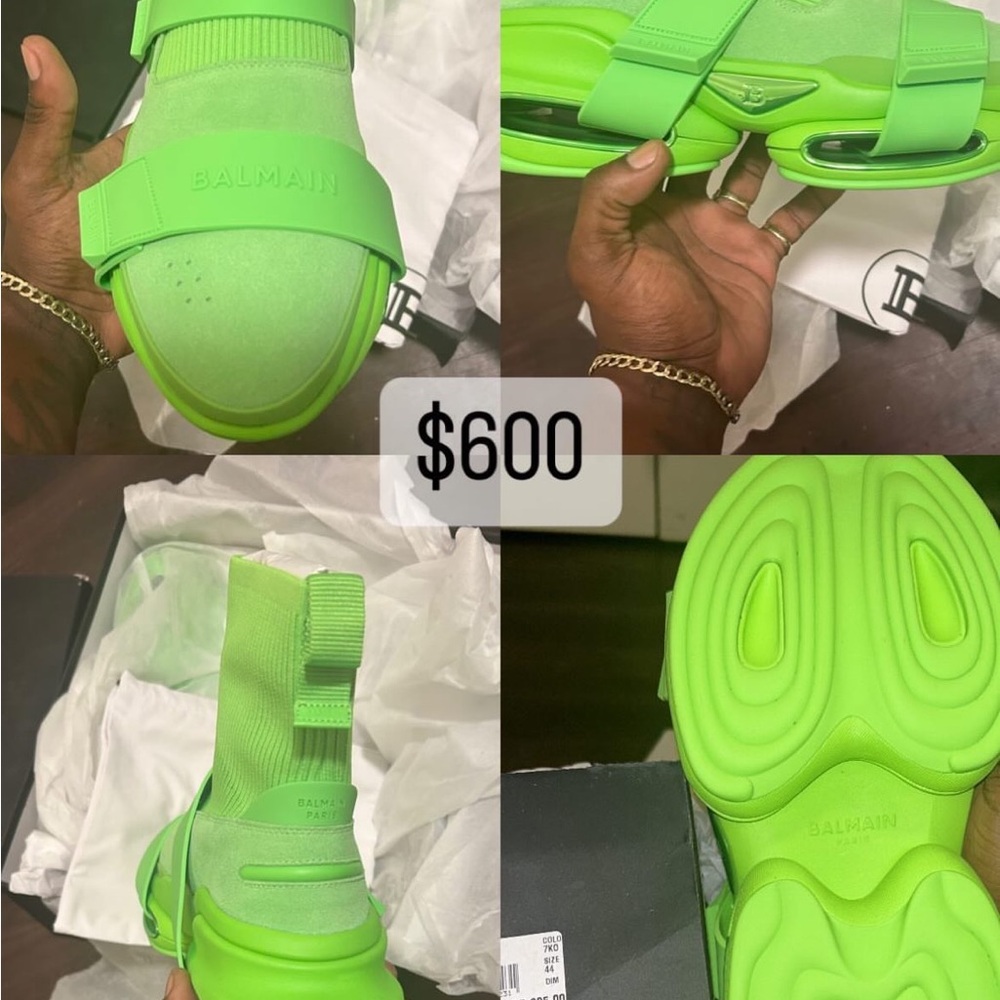 Balmain Neon Green Sneakers